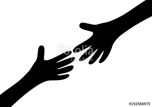 500x354 Two Arms Hands Black Silhouette Reaching To Each Other. Child