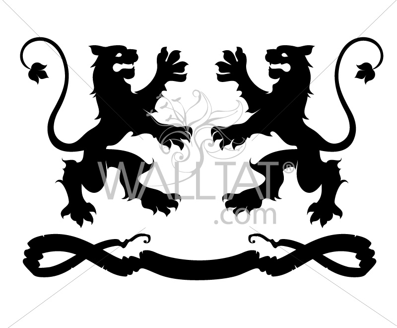 800x660 Heraldic Lions Wall Decal Vinyl Wall Stickers Walltat