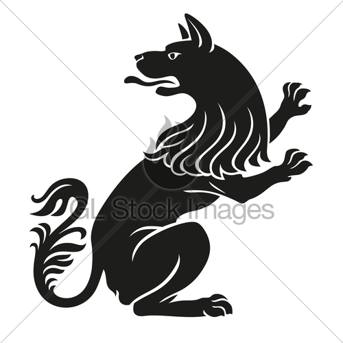 500x500 Heraldic Pet Dog Or Wolf Animal Rampant Gl Stock Images