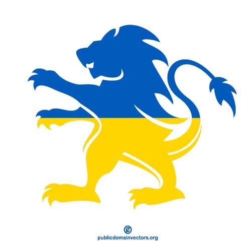 500x500 Heraldic Lion With Flag Of Ukraine Public Domain Vectors