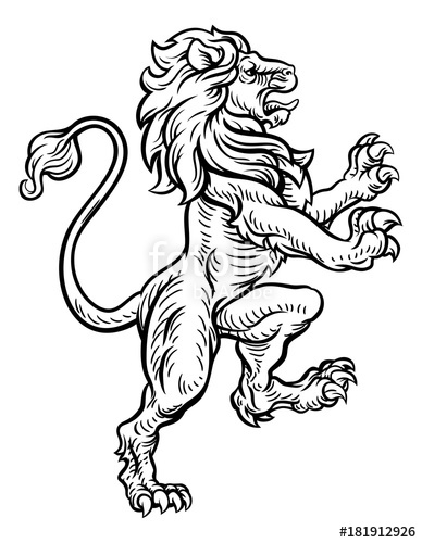 388x500 Lion Heraldic Style Drawing Stock Image And Royalty Free Vector