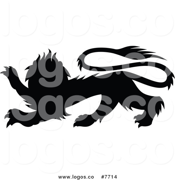 600x620 Royalty Free Vector Of A Black Silhouetted Heraldic Lion Logo By