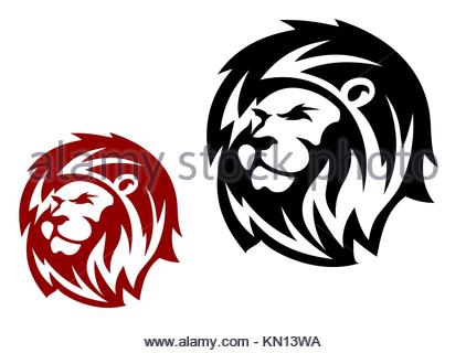 422x320 Lion Cartoon Black Silhouette In White Background Stock Vector Art