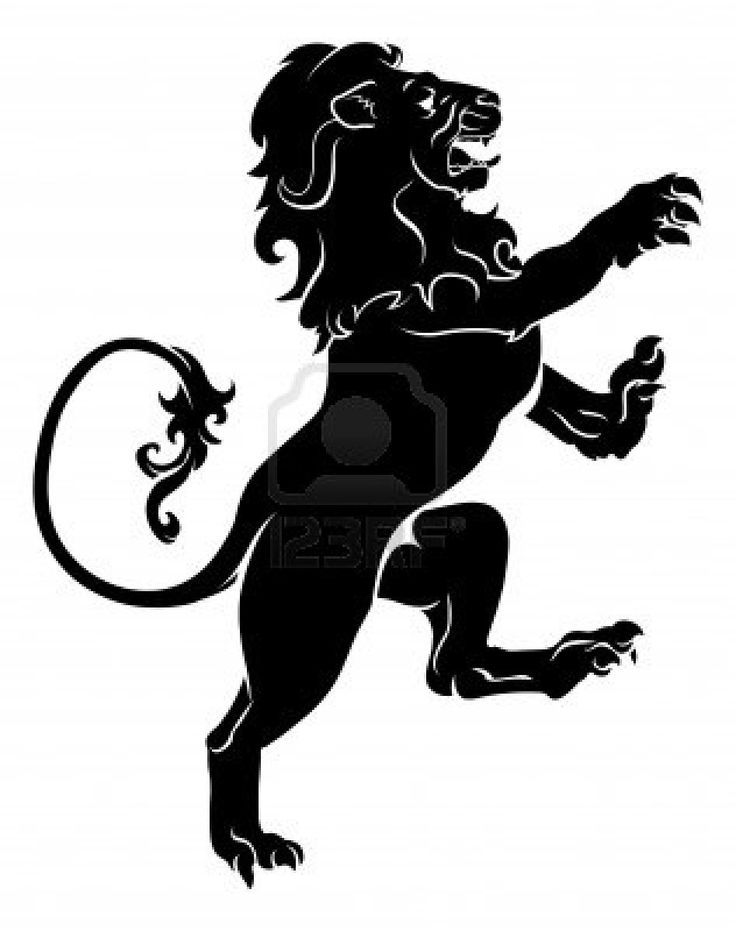 736x931 Royal Rampant Lion Sillhouette Leg Silhouette Illustration