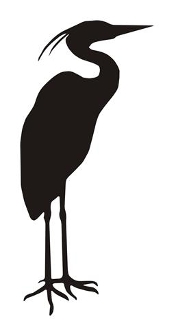 189x330 Heron Silhouette Decal Sticker