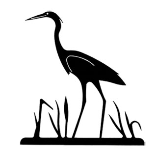320x316 Wall Art, Wrought Iron, Heron Silhouette, Wall Hanging