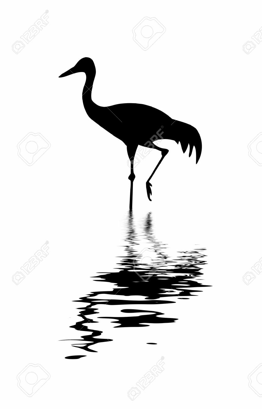834x1300 Japanese Crane Clipart Silhouette