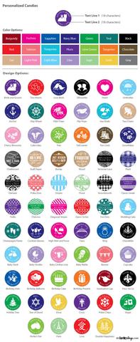 197x480 Personalized Colored Hershey Kisses