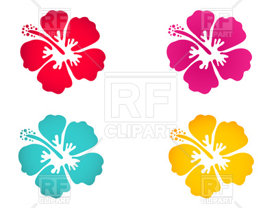 400x304 Hibiscus Flower Icon Set Royalty Free Vector Clip Art Image