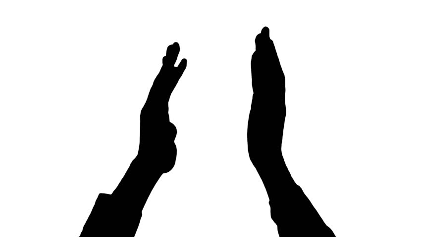 852x480 Hands Giving A High Five Two Black Silhouettes Of Male Hands