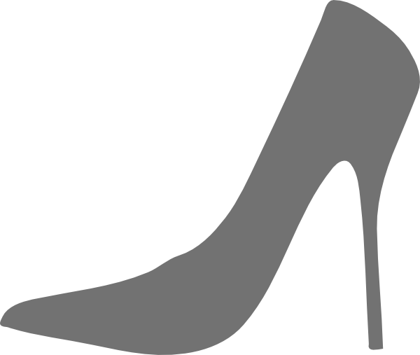 600x507 High Heel Gray Clip Art