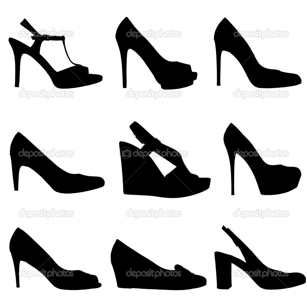1024x1024 High Heel Silhouettes Clipart