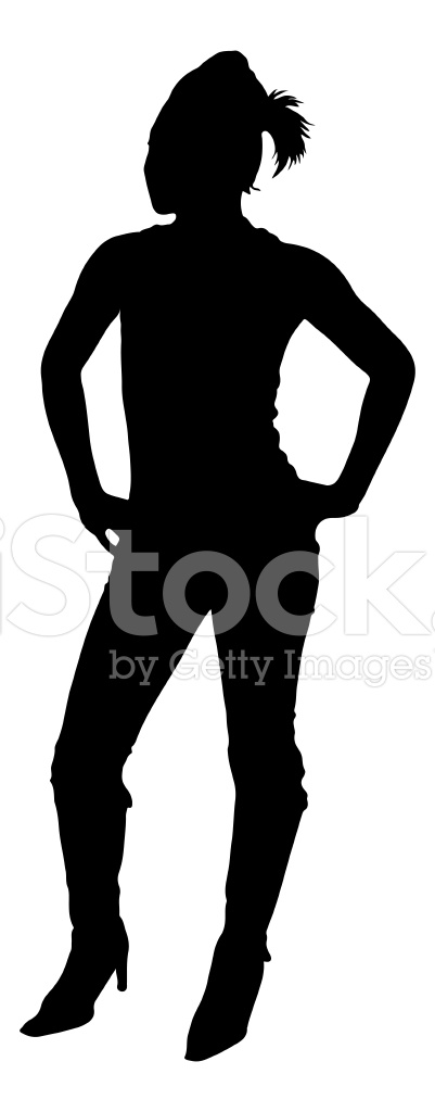 401x1024 Woman In High Heels Silhouette Stock Vector