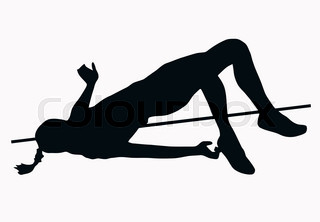 320x222 Female Athlete High Jump Black Silhouette Vector Illustration