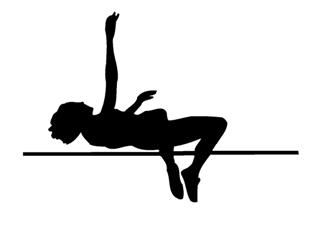 320x237 High Jump Silhouette Decal Sticker