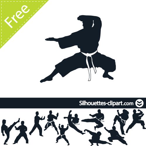 500x500 Karate Vector Silhouette Silhouettes Silhouettes