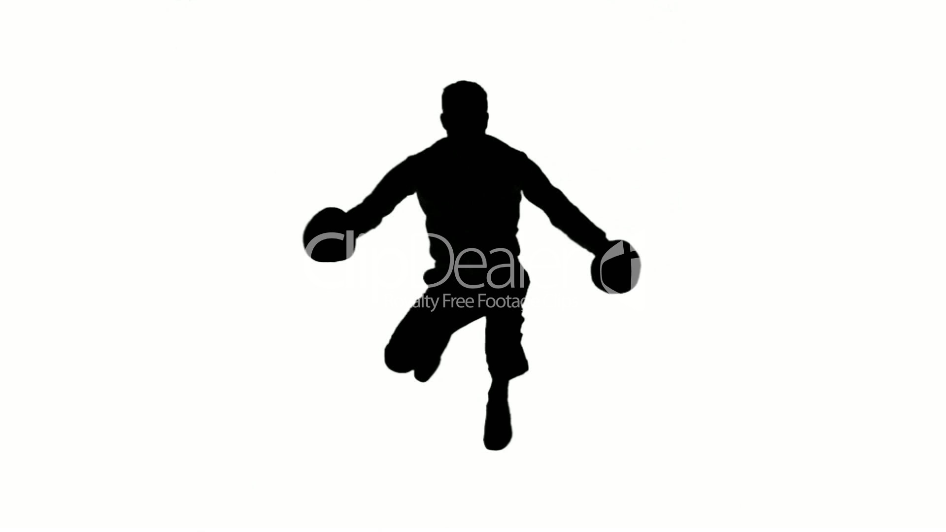 1920x1080 Silhouette Of Man Jumping And Boxing On White Background Royalty