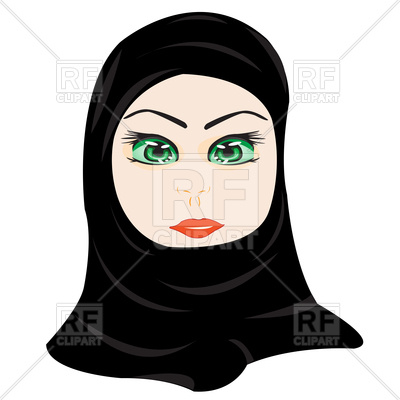 400x400 Portrait Of Muslim Beautiful Girl In Hijab Royalty Free Vector