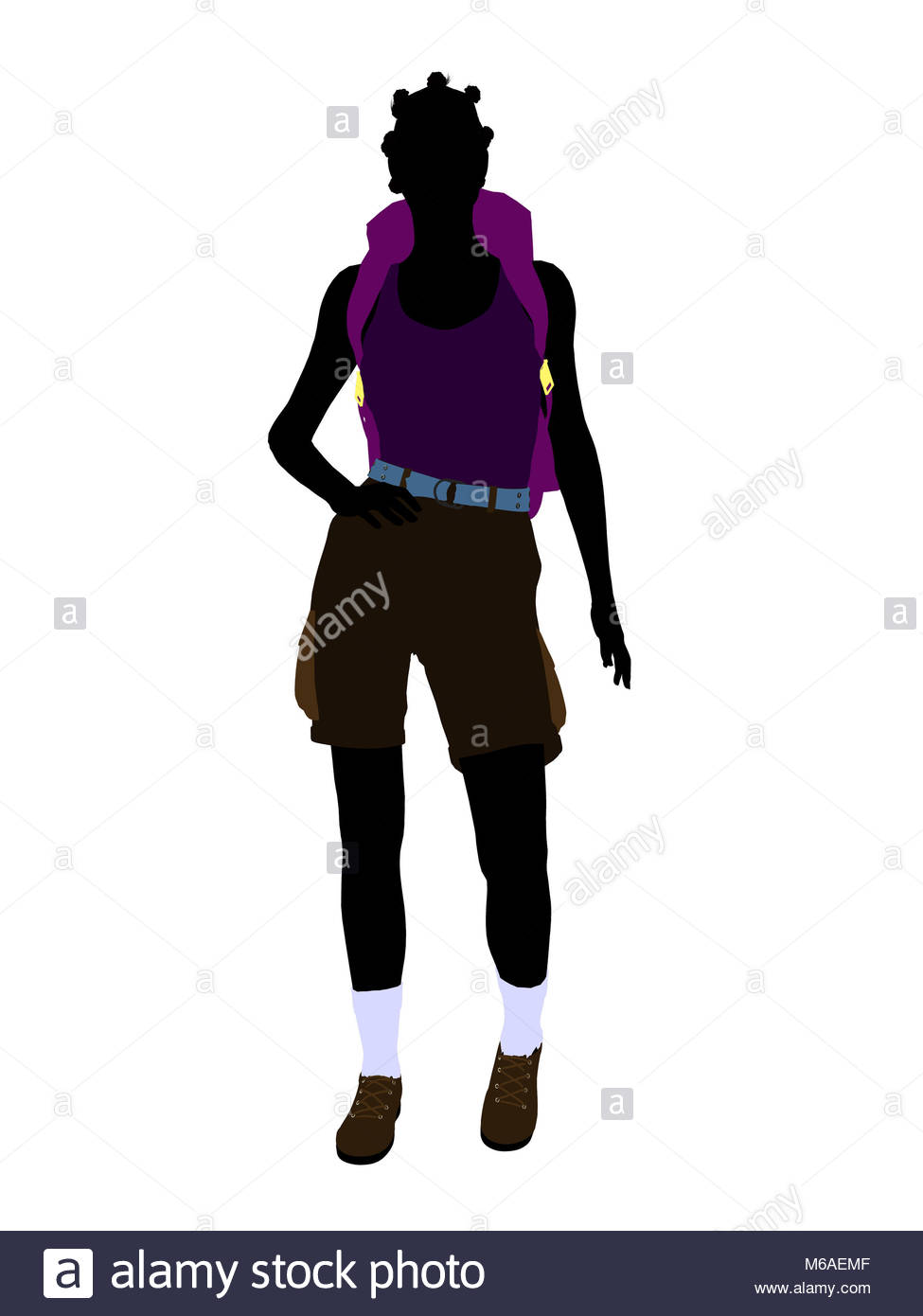 975x1390 African American Girl Illustration Silhouette Stock Photos