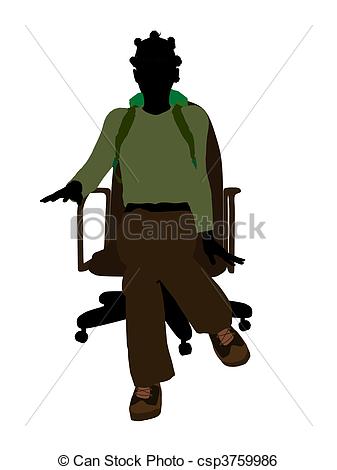 337x470 African American Female Teen Hiker Silhouette. Female Stock