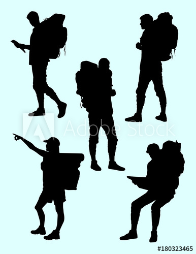 386x500 Hiker Gesture Silhouette 04. Good Use For Symbol, Logo, Web Icon