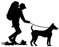 190x153 Hiker And Dog Silhouette Hikes Dog Silhouette