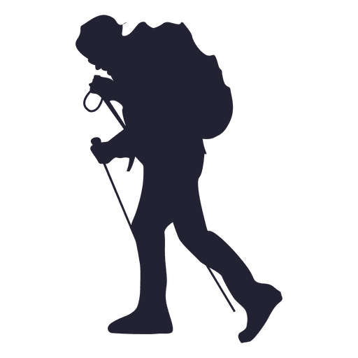 512x512 Hiking Man Silhouette