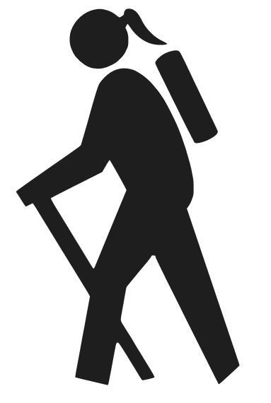 383x570 Women Hiker Silhouette Vinyl Decal Sticker Camping Hiking Mountain