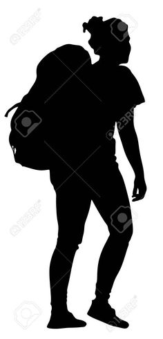 236x491 Girl Hiker Silhouette Silhouette Cameo Silhouettes