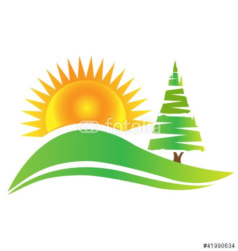 475x500 Vector Green Tree Hills And Sun Logo Vector Sun Light Logo