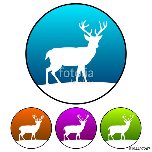 500x500 Circular, Gradient Deer Silhouette On A Hill Icon (White