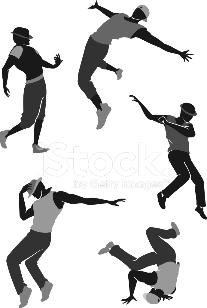 689x1024 Hip Hop Dance Silhouette Stock Vector