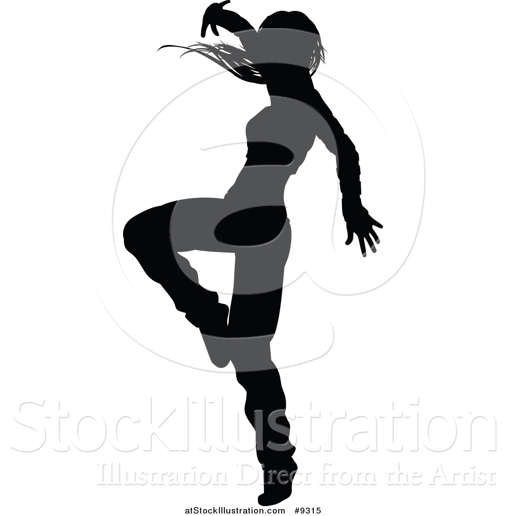 1024x1044 Vector Illustration Of A Black Silhouetted Female Hip Hop Dancer