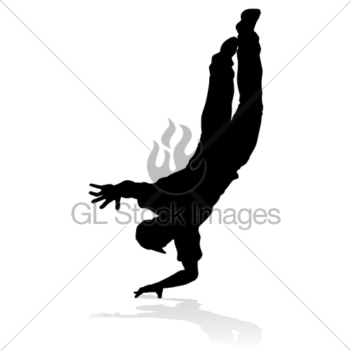 500x500 Street Dance Dancer Silhouette Gl Stock Images