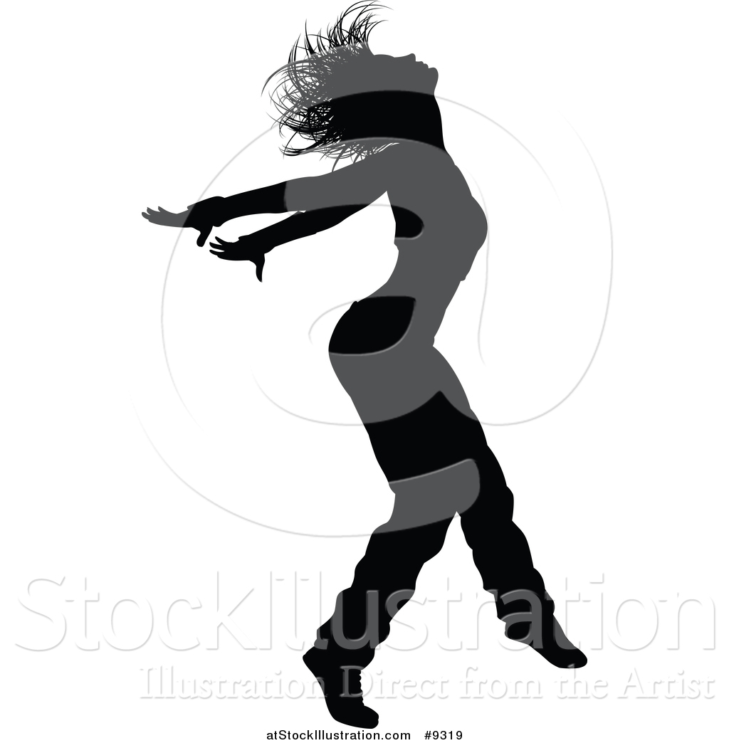 1024x1044 Vector Illustration Of A Black Silhouetted Female Hip Hop Dancer
