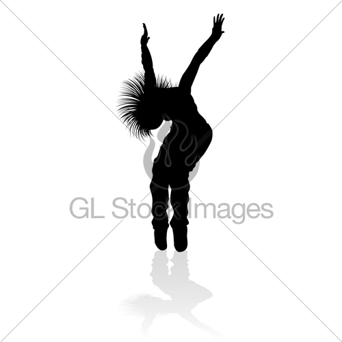 500x500 Street Dance Dancer Silhouette Gl Stock Images