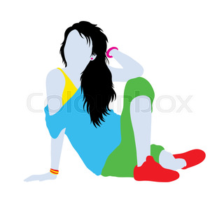 320x292 Vector Hip Hop Silhouette On Abstract Background. No Transparency