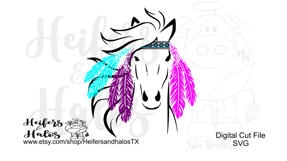 934x523 Hippie Horse Svg, Png, Pdf, Eps, Cut File For Cricut, Silhouette