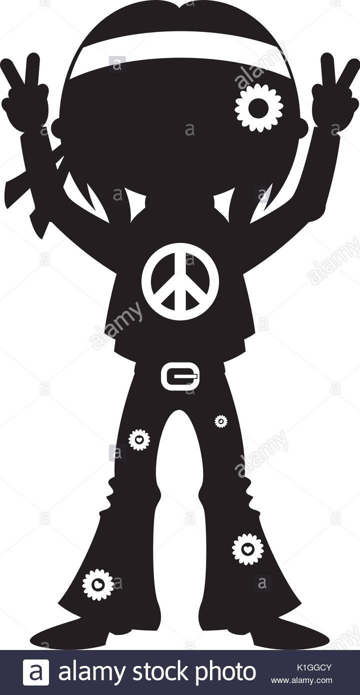 720x1390 Cute Cartoon Hippie In Silhouette Stock Vector Art Amp Illustration