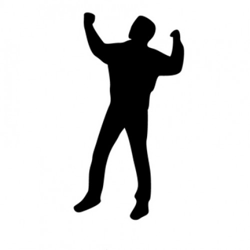 500x500 Man Flexing Silhouette