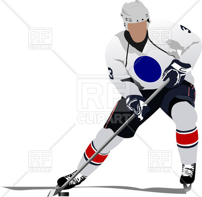 400x390 Ice Hockey Player In Action Royalty Free Vector Clip Art Image
