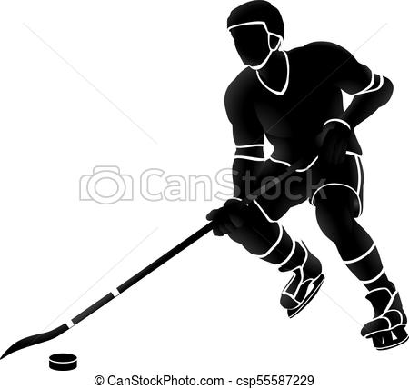 450x428 Ice Hockey Player Sports Silhouette. Sports Illustration