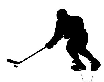 355x279 Novelty Ice Hockey Player Silhouette 12 Edible Stand Up Wafer