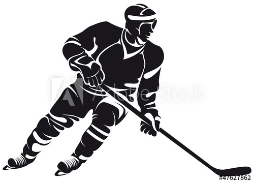 500x360 Hockey Player, Silhouette