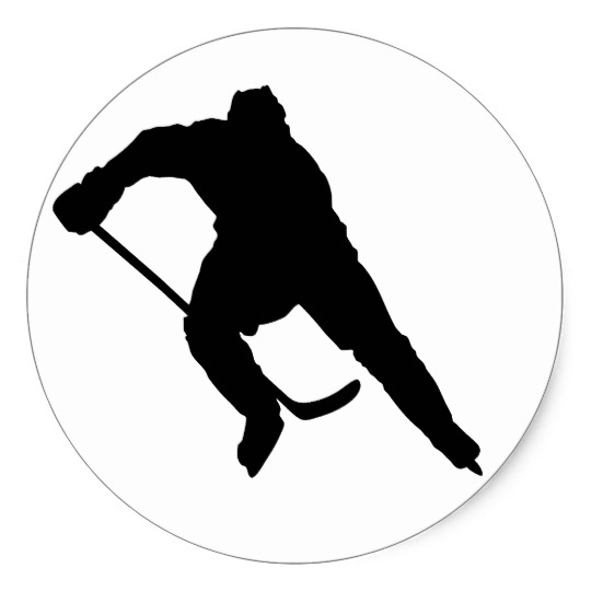 540x540 Hockey Player Silhouette 1 Classic Round Sticker