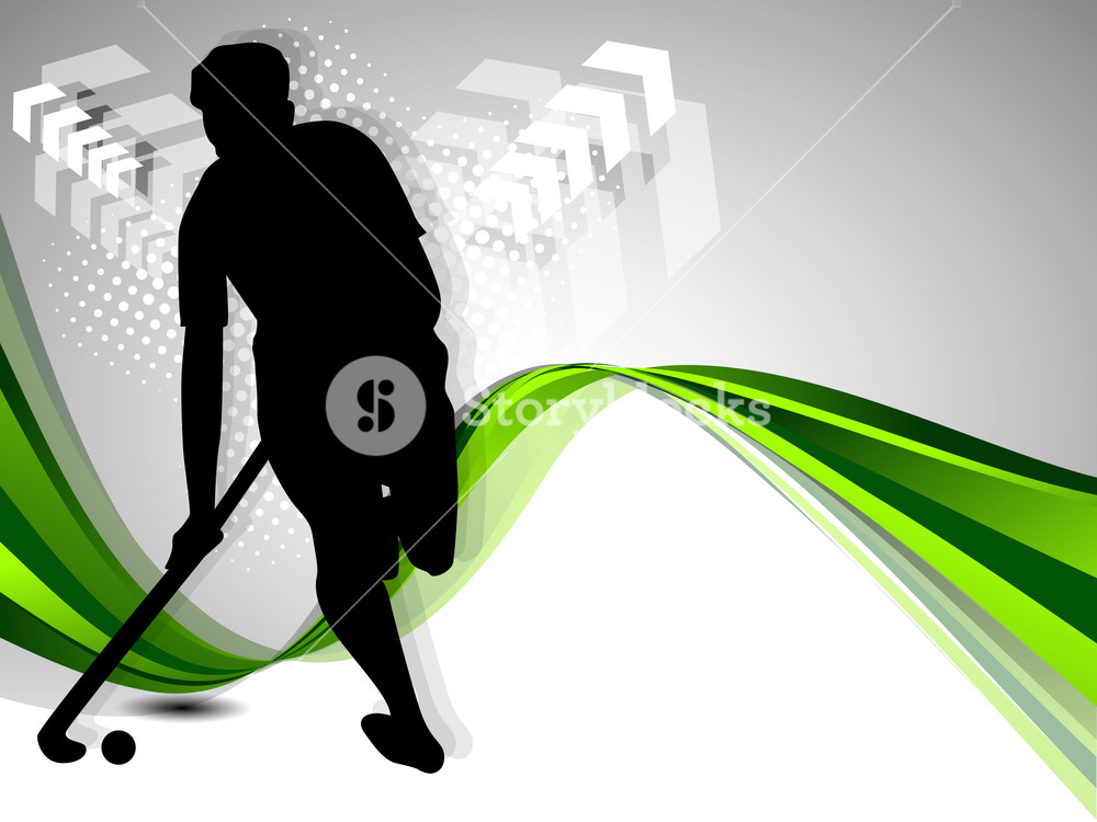 1000x750 Silhouette Of A Hockey Player With Hockey Stick And Ball
