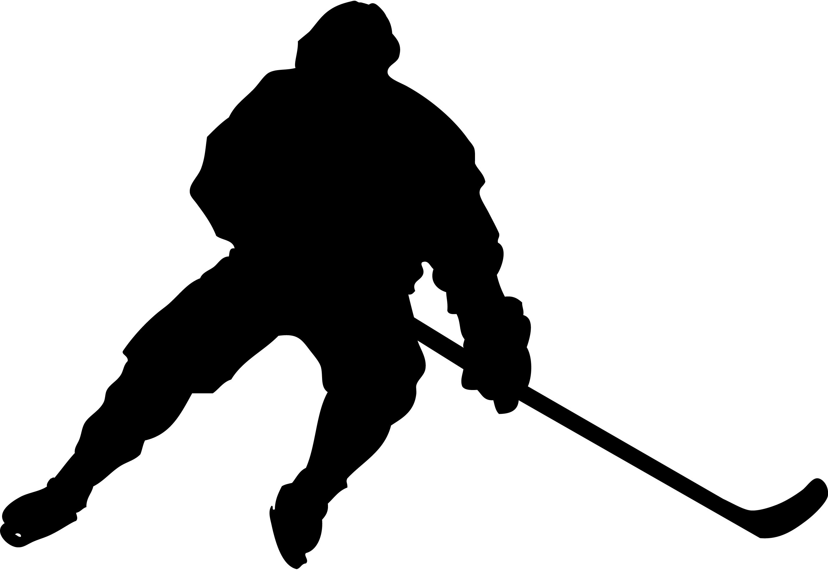 2810x1935 Silhouette Of A Hockey Goalie Making A Glove Save. Description