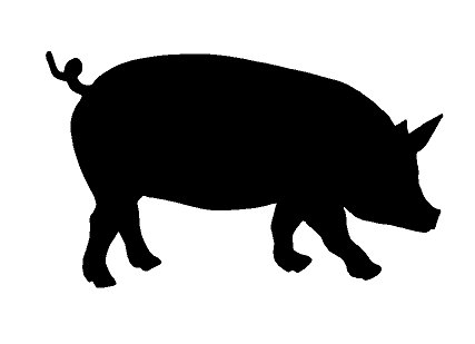 427x309 Pig Hog Piglet Silhouette Vinyl Decal For Laptops Car Truck