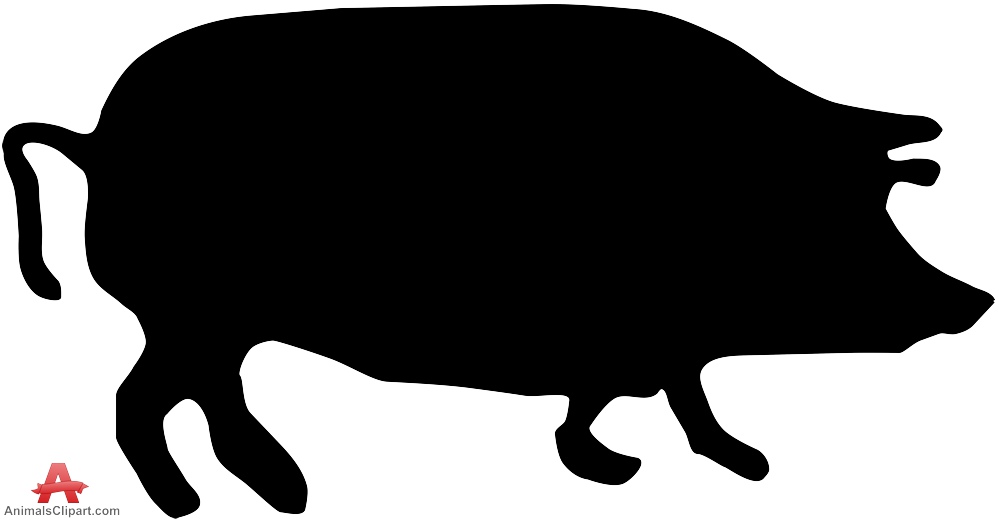 999x520 Pig Silhouette Free Clipart Design Download