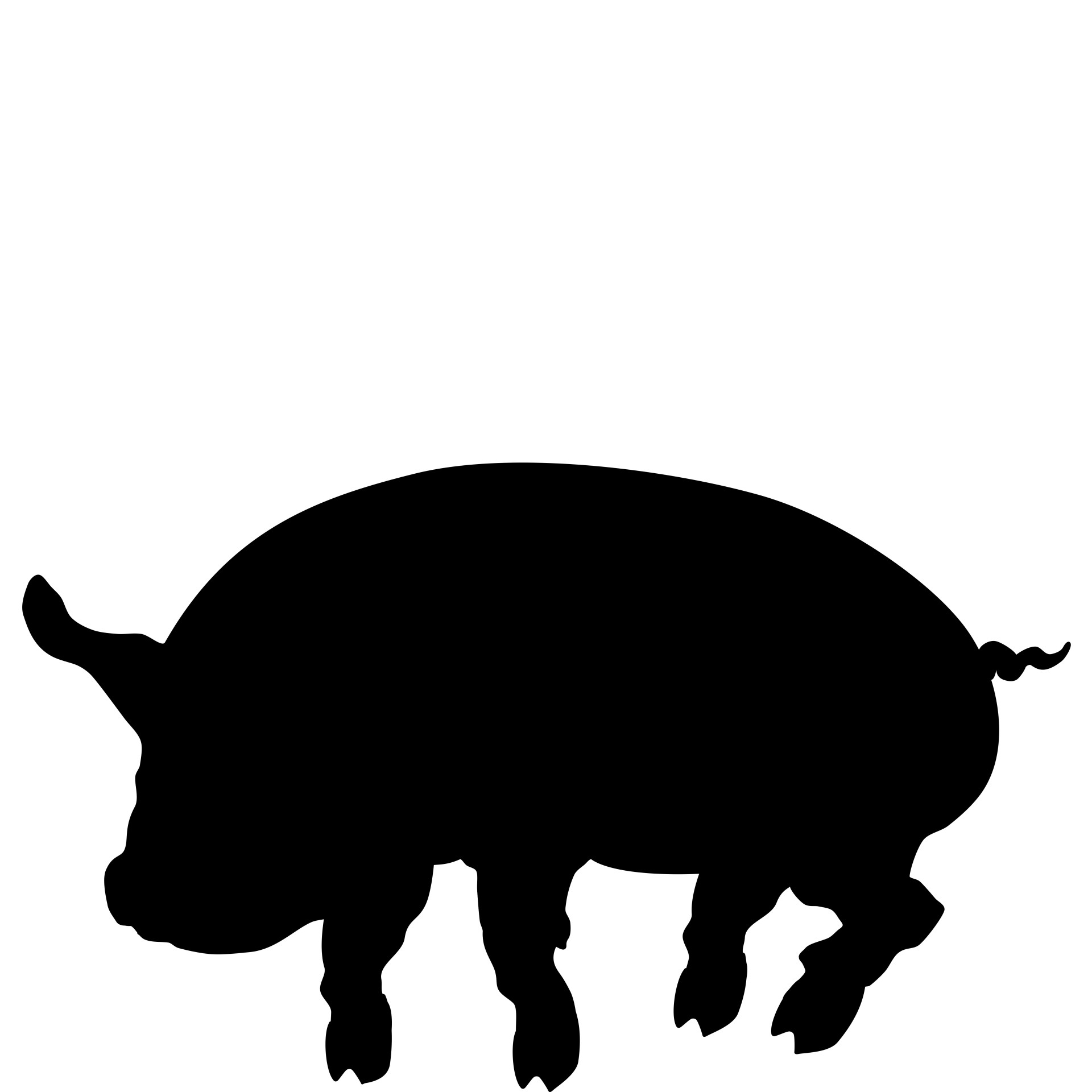 1920x1920 Pig Silhouette Free Stock Photo